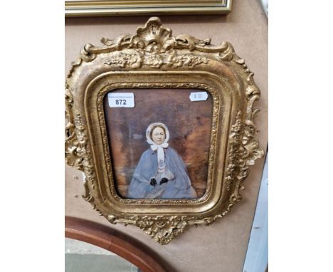 Late 19th/early 20th century, portrait of a woman, overpainted photograph, 16.5cm x 20cm, framed and glazed, gilt frame, 32.5