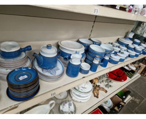 A large collection of Denby Charlesworth table and oven wares including casserole dishes, soup  bowls with lids, coffee pot, 