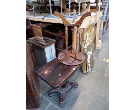 A 19th century mahogany card table together with a late 19th century occasional table. 