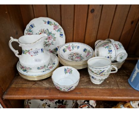Aynsley ‘Pembroke’ breakfast wares including cereal bowls, breakfast milk jug, cups &amp; saucers etc. - 27 pieces 
