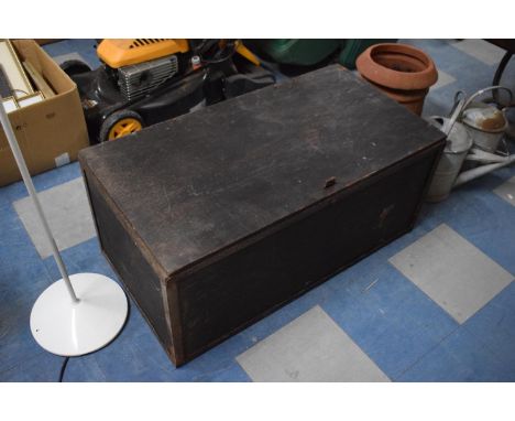 A Plywood Tool Chest, 92cm Wide Containing Various Hand and Workshop Tools, G Clamps, Foot Pump etc 