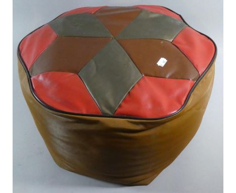 A Mid 20th Century Leather Upholstered Pouffe, (Has been Stored in Damp Shed) 