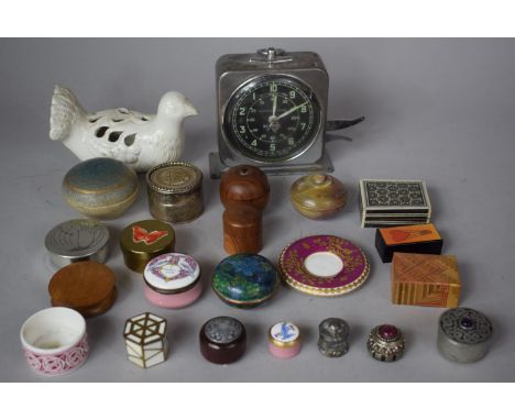 A Vintage Interval Timer, Collection of Metal, Stone and Ceramic Boxes etc 