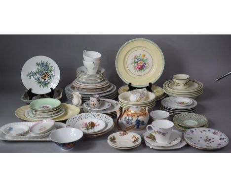 A Collection of Various Ceramics to include Various Teacups, Saucers, Plates, Royal Worcester Rosemary Butterfly Plate Etc 