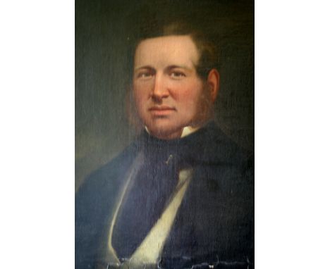 English School, 19th Century, A portrait of Alfred William Gabb (1819-1894), Surgeon at St Bartholomew's Hospital, London, oi