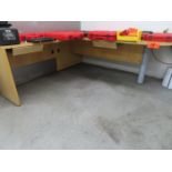 "L" Shaped Desk; (No Top Contents)