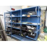 Lot - (6) Sections of Metal Shelving; with Contents