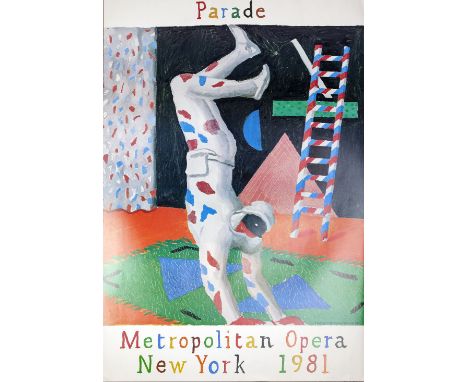 David Hockney (British, b.1937) Parade - Metropolitan Opera New York 1981  offset lithograph poster published by Petersburg P