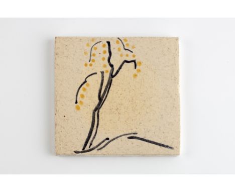 Sylvia Fox Strangways (British, 1900-1975) Blossom Tree tile, 1927 monogrammed and dated (to reverse) 15cm x 15cm. Sylvia Fox
