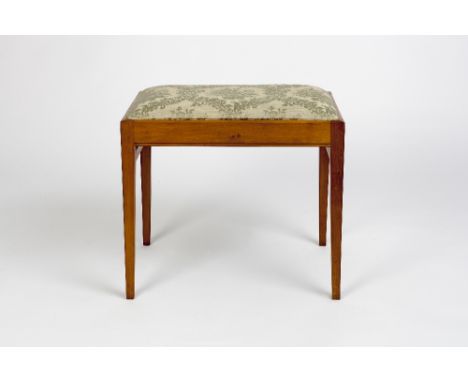 Edward Barnsley (British, 1900-1987) Stool, 1970 walnut, with square tapering legs and drop-in seat 49cm high, 53.3cm across,