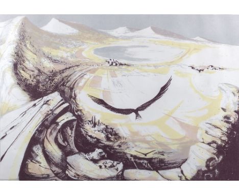 Michael Ayrton (British, 1921-1975) Eagle landscape from The Greek Suite 41/50, signed and numbered in pencil (in the margin)