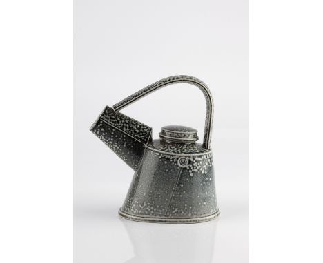Walter Keeler (British, b.1942) 'Gun Barrel' teapot, circa 2000 salt-glazed impressed potter's seal 16cm high.