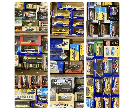 VANGUARDS, CORGI, BURAGO ETC DIECAST SCALE MODEL POLICE VEHICLES, boxed, approx. 90