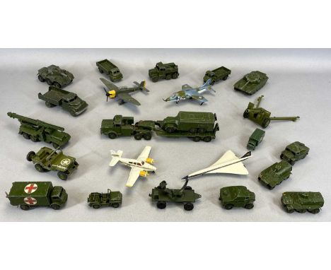 DINKY TOYS &amp; SUPER TOYS DIECAST SCALE MODEL MILTARY VEHICLES, A QUANTITY, AND OTHERS, without boxes