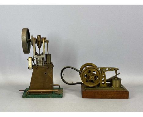 HAND BUILT SCALE MODEL LIVE STEAM BEAM ENGINE, 14cms H, and a hand built scale model live steam pump engine, 30cms H