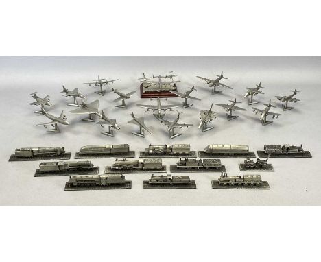 BOXED ROYAL HAMPSHIRE ART FOUNDRY PEWTER MODELS APPROX. 16 AIRPLANES &amp; 13 RAILWAY TRAINS, and a boxed Foundry of Craftsme