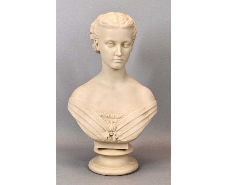 COPELAND ART UNION OF LONDON PARIAN BUST OF PRINCESS ALEXANDRA, 19th Century, after a model by Mary Thornycroft, impressed ma