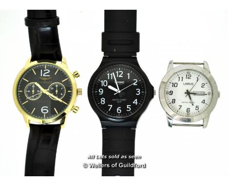 *Three Gentlemen'S Wristwatches, Casio, Gianello, Lorus (No Straps) [126-09/03]