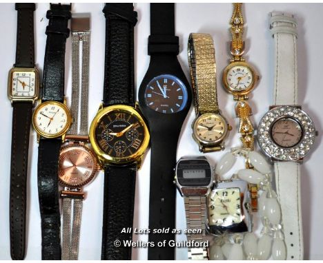 *Bag Of Ten Ladies' Wristwatches, Including Timex, Pulsar