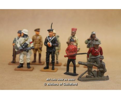 Seven Del Prado Soldiers, Vintage Lead Cowboy, Infantryman And Gunner (10)
