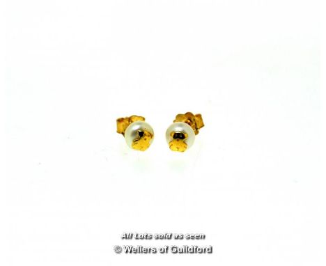 *Tous Button Pearl Earrings With Teddy Bear Motif [LQD123]