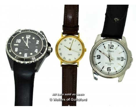 *Three Wristwatches, Including Casio (Pin Missing From Strap), Rotary  (Pin Missing From Strap) [128-09/03]