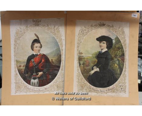 A Pair Of Portrait Prints Of Hrh Albert Edward, Prince Of Wales, And Hrh The Princess Royal Of England, Bride Of Frederick Wi