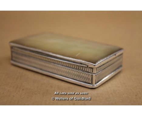 *Silver Snuff Box With Beautiful Mother Of Pearl Lid And Base C.1830'S [LQD123]