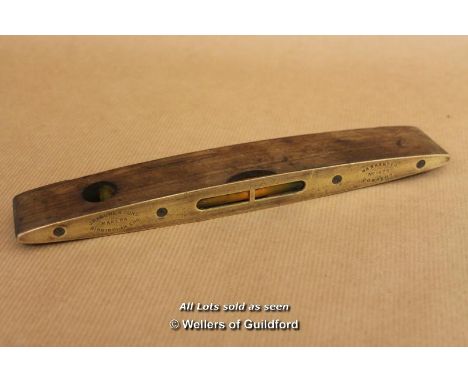 *Vintage J Rabone &amp; Sons No 1626 Mahogany Brass Spirit Level [LQD123]