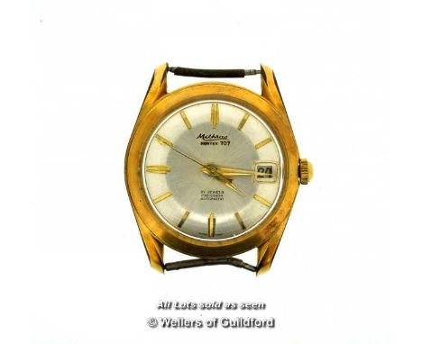 Gentlemen'S Vintage Mithras Hunter 707 Automatic Wristwatch, Silvered Dial With Baton Hour Markers And Date Aperture, No Stra