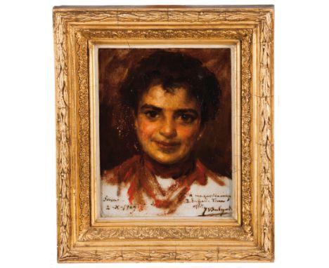 Veloso Salgado (1864-1945)A portrait of Mrs. Eufrásia TerraOil on boardSigned and dated 2-X-190924x19 cm 