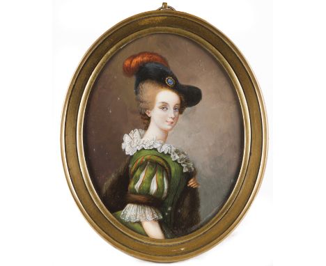 European school, 19th centuryA portrait of a ladyMiniature on ivory12x9 cm
