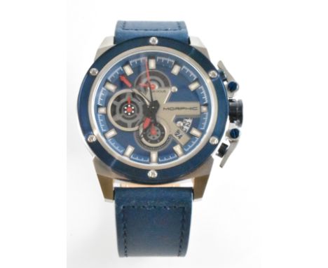 A Morphic gentleman's wrist watch. The watch having baton numerals to the chapter ring, three subsidiary dials and aperture a