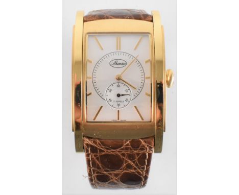 A gentlemen's Buran Sapphire crystal limited edition wrist watch. The watch having a rectangular face with baton numerals to 