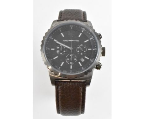 A Morphic gentleman's wrist watch. The watch having baton numerals to the chapter ring, three subsidiary dials and aperture a