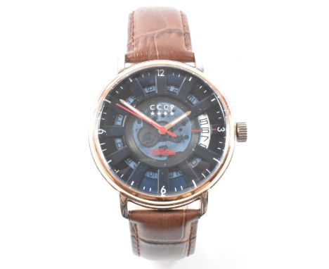 A CCCP Heritage gentleman's wrist watch. The watch having a round face with arabic and baton numerals to the chapter ring. Th