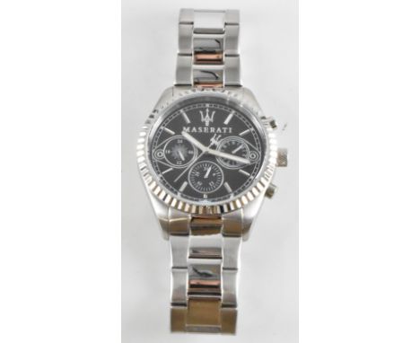  
A Maserati gentleman's wristwatch. The watch having&nbsp;a round face with baton numerals to the chapter ring and three&nbs