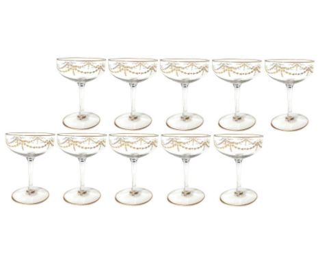 Set of Four Pulcinella Champagne Glasses - White