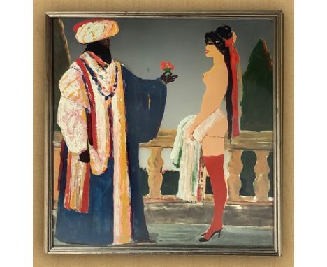 Lithograph on metal plate 40x40 cm, framed 73x73 cm Signed "Fiume" on the on the lower right. 