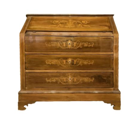 h 105 cm, width 115 cm, depth 46 cm Inlays on the front in light woods. Perfect them on the sides and drawers.   