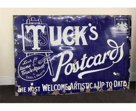Vintage Large Enamel advertising sign,wear/rust to edges  approx measurements: 49"heigh 73"width