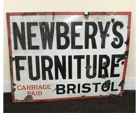 Vintage Large Enamel advertising sign, wear/rust to edges approx measurements: 48"width  36"length