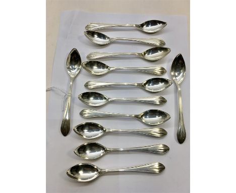 Set of 12 Dutch Silver Tea Spoons full dutch silver hallmarks each measure approx 13cm long total silver weight 197g