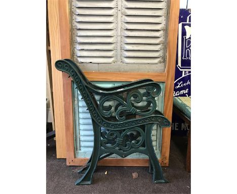 Pair Cart Iron Garden Bench Ends