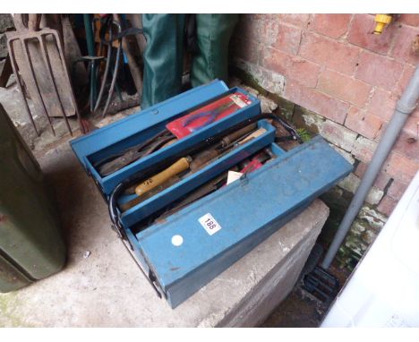 Vintage toolbox with tool contents