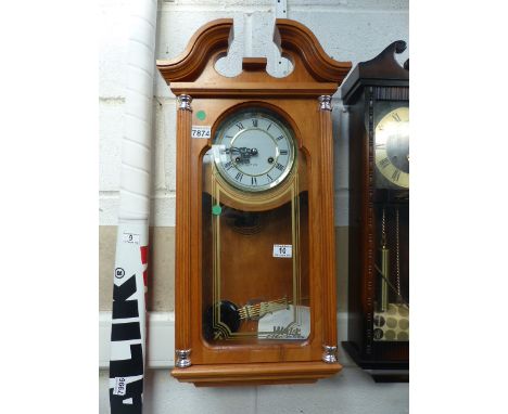Light oak thirty one day wall clock
