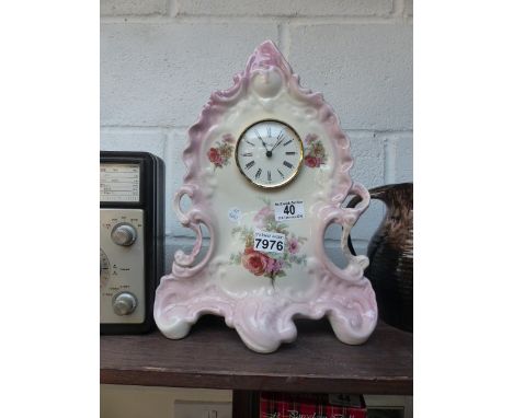 Large ceramic quartz movement mantel clock  H ~ 37cm