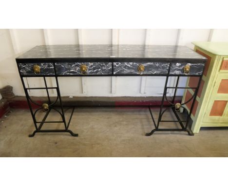 A Georgian marble effect style console table 