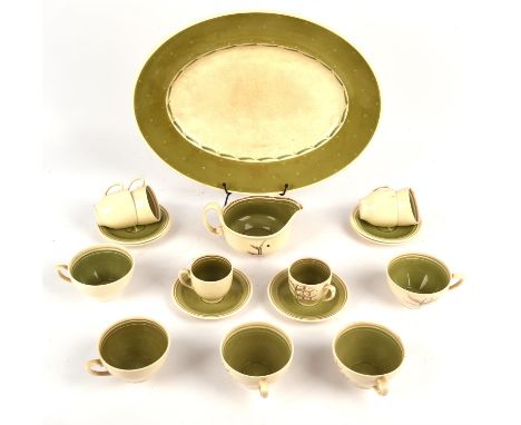 Suzie Cooper, a part dinner and tea /coffee service, to comprise six dinner plates 25.5cm diameter, six medium plates 20.5cm 