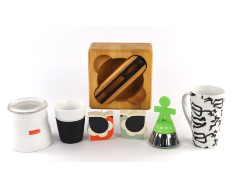 F Diosmed for Bodum, a wooden nutcracker set, together with other Bodum items, to include eight coffee cans and saucers with 